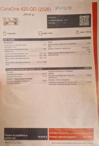 WEINSBERG CARAONE 420 QD 2026 COMODA E LEGGERA rif. 23797808 - Foto 3