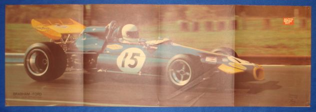 EXC.POSTER AUTOSPRINT ANNI 70: BRABHAM - FORD pilota Jack BRABHAM