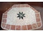 Tavolino in legno ricoperto in Mosaico con rotelle84x63x42