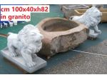 Coppia di leoni in pietra granito