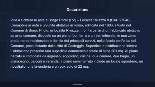 Immobile in asta di 201 m² con più di 5 locali e box auto in vendita a Borgo Priolo - Foto 12