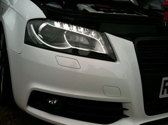 FANALI ANTERIORI LED DIURNI AUDI A3 8P 08-12 COPIA ORIGINALE H7 alogeni - Foto 7