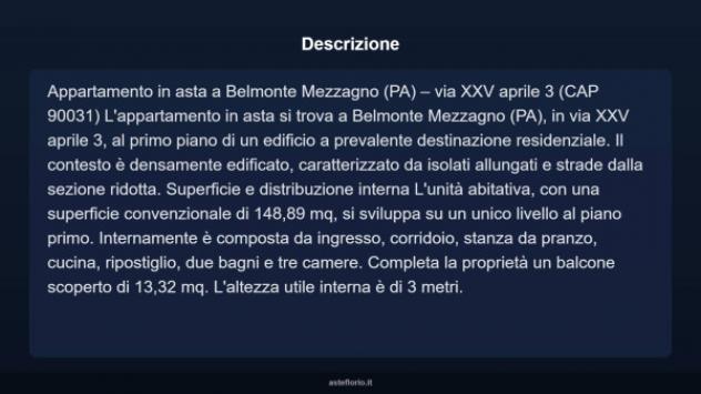 Immobile in asta di 148 m² in vendita a Belmonte Mezzagno - Foto 4