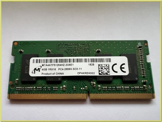 Memoria Ram SODIMM DDR4 1 x 4gb Micron