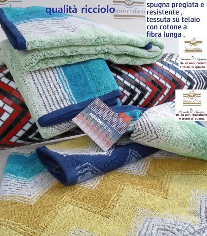 MISSONI set spugne asciugamani completi bagno 5 pezzi 3 modelli - Foto 5