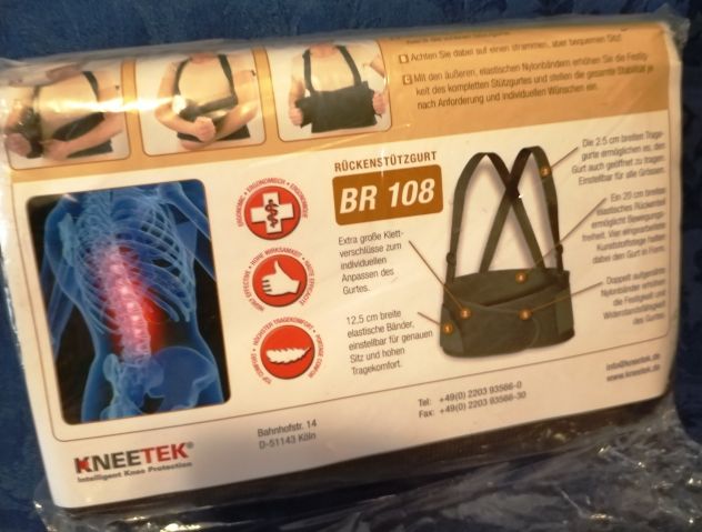 Kneetek cintura lombale di supporto schiena BR108 TG.XL 98-128 cm - Foto 4