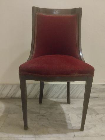 Coppia poltroncine anni 40 ciliegio velluto rosso - Foto 4