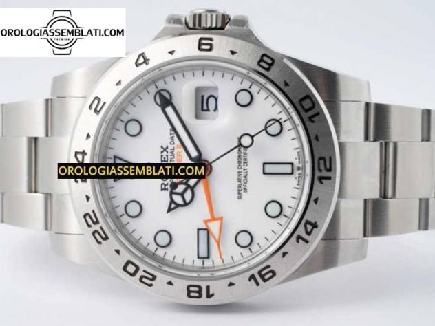 Rolex Replica EXPLORER II 42MM 216570 NERO 904L SS 1:1 BEST EDITION QUADRANTE BIANCO SUL BRACCIALE 3285 V4 - Foto 9