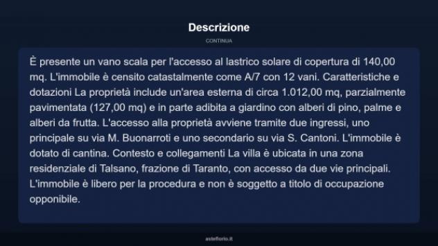 Immobile in asta di 251 m² con più di 5 locali in vendita a Taranto - Foto 4