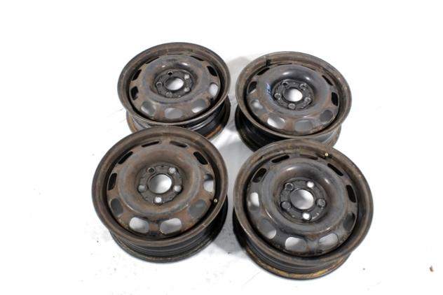 1684000702 SET 4 CERCHI IN FERRO DA 15 POLLICI 5 FORI 5,5JX15H2 ET 54 MERCEDES CLASSE A 170 W168 1.7 D 66KW 5M 5P (1999) RICAMBIO USATO INTERASSE 5X11