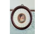 Miniatura ovale  raffigurante figura femminile, fine  '800, firmato