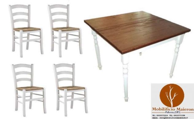 Set Cod102 Sedie e Tavoli Arredamento Ristorante Bar Pizzeria Shabby Chic - Foto 5