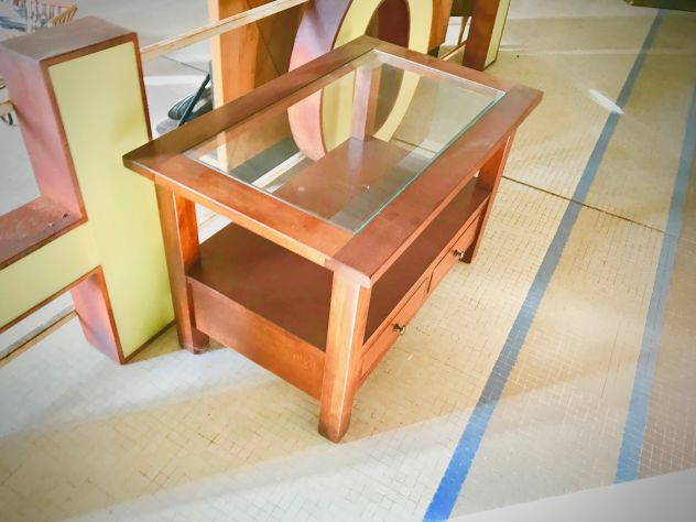 Tavolino in legno massiccio arte povera - Foto 5