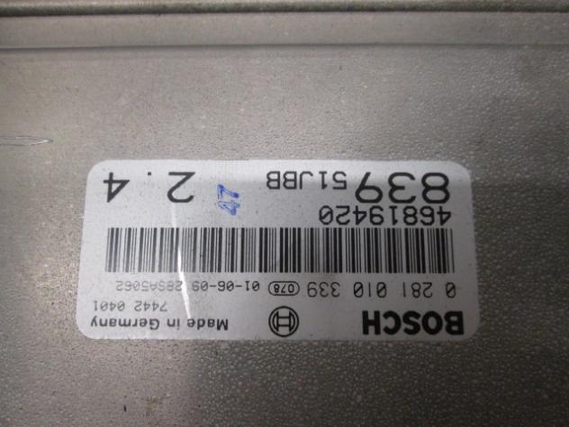46819420 CENTRALINA INIEZIONE MOTORE BOSCH LANCIA LYBRA 2.4 D 103KW 5M 4P (2001) RICAMBIO USATO 0281010339 - Foto 2