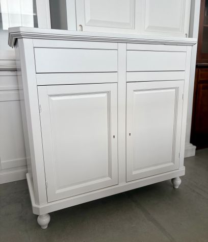 NUOVA CREDENZA 2 ANTE 2 CASSETTI VERO LEGNO FINITURA BIANCO LACCATO OPACO - Foto 3