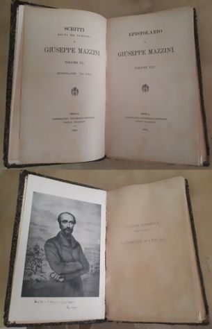 GIUSEPPE MAZZINI, SCRITTI EDITI ED INEDITI, EPISTOLARIO DI GIUSEPPE MAZZINI 1924 - Foto 2