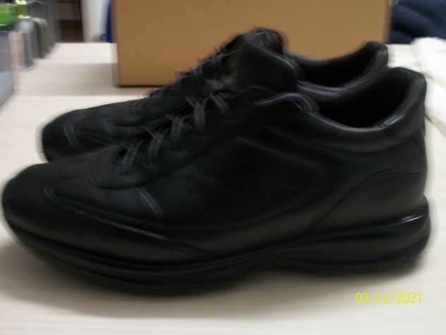 Santoni uomo snickers in pelle nere usate - Foto 7
