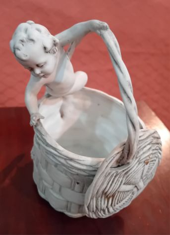 VENDO PRIVATAMENTE ANTICO RARO CESTINO IN PORCELLANA BISCUIT PERFETTE CONDIZIONI - Foto 5