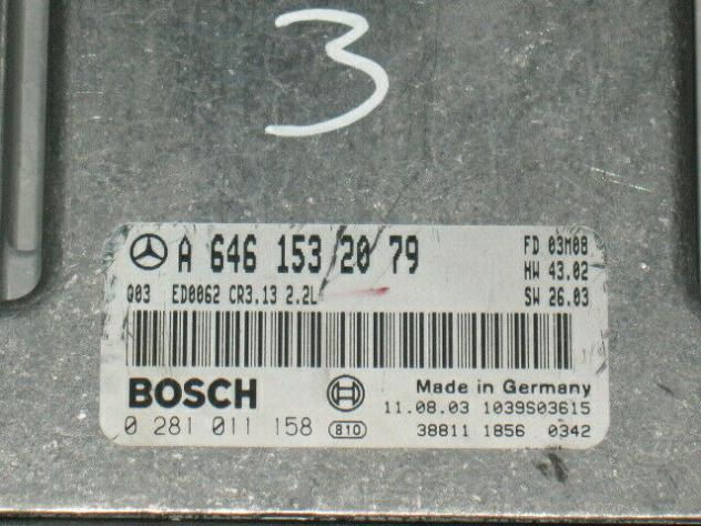 0281011158 ECU MERCEDES E 2.2 W211 BOSCH 0281011158 A6461532079 CR313 2.2L - Foto 2