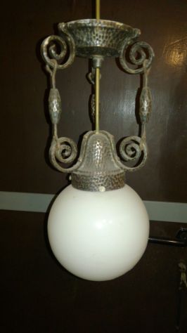 Lampadario in ferro battuto alto 37 diametro 17