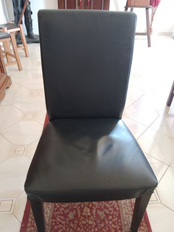 COPPIA POLTRONE SEDIE IN PELLE E LEGNO VINTAGE - Foto 3