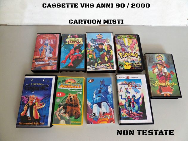 Cassette VHS Anni 90/2000 CARTONI ANIMATI MISTI (Non testate)