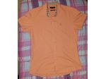 Camicia nuova da uomo arancione, taglia L, veste slim fit.