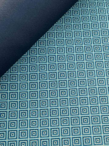 Scampolo tessuto a rombi avorio e verde per rivestimento - Foto 5