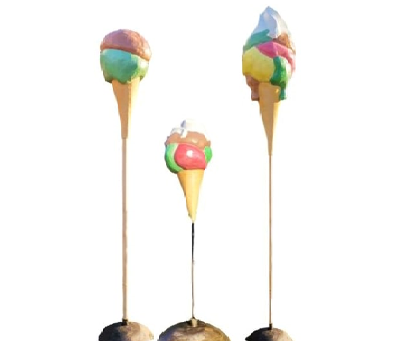 Statua cono gelato in vetroresina, gelato 3D, tridimensionale, insegna a vela - Foto 2