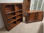 Libreria artigianale in vero legno anni 50 ( 2 pezzi sovrapponibili)