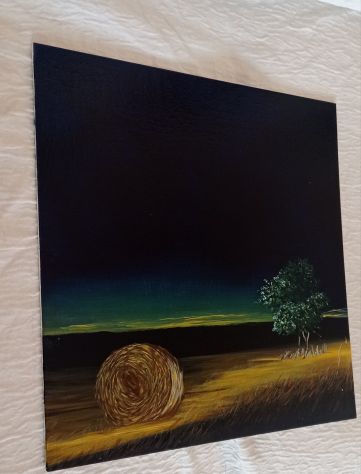 Dipinto paesaggio di campagna notturno - Foto 2