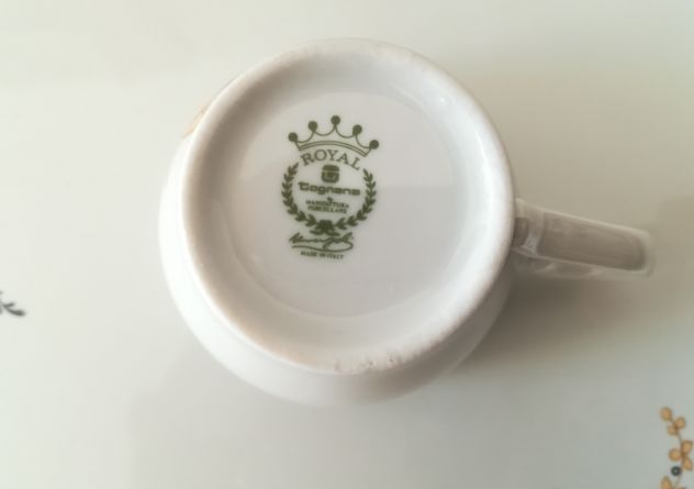 SET 2 TAZZINE CAFFÈ CON PIATTINI, ZUCCHERIERA E VASSOIO ROYAL TOGNANA MONOPOLI - Foto 5