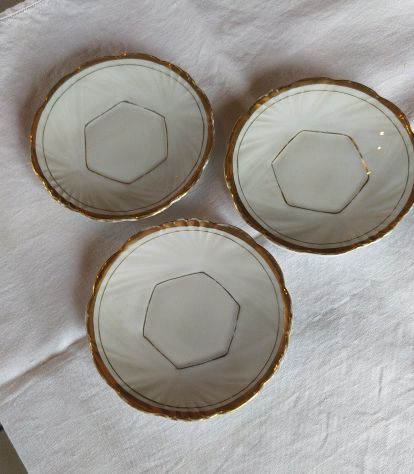 1920 ca.-Servizio Caffè per 8 in porcellana con rilievi+oro zecchino e lustri - Foto 8