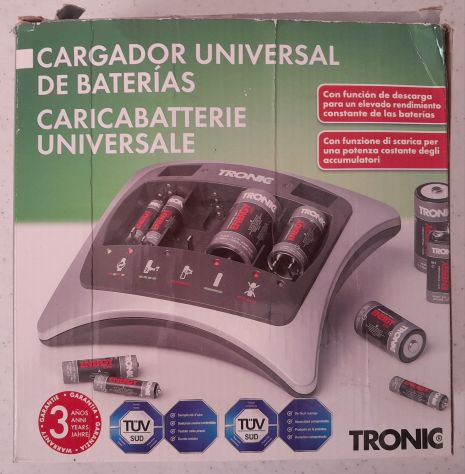 Caricabatterie con LED universale per batterie Ricaricabili