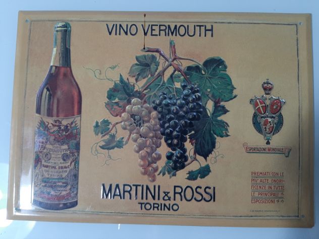 INSEGNA VINO VERMOUTH MARTINI E ROSSI TARGA IN RILIEVO - Foto 2