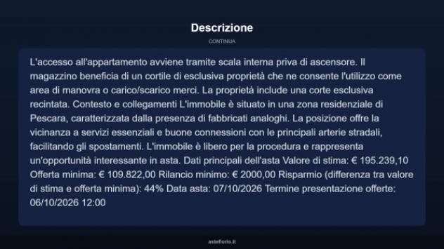Immobile in asta di 130 m² con più di 5 locali e box auto in vendita a Pescara - Foto 12