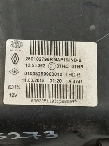 FARO ANTERIORE DESTRO RENAULT Clio Serie 260102796R K9K608 (0815) - Foto 6