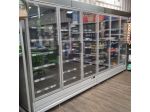 Linea frigoriferi murali professionali a ante vetro per supermercato/minimarket