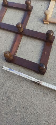 Appendiabiti estensibili a fisarmonica in legno. - Foto 3