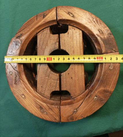 ANTICA PULEGGIA IN LEGNO FINE 800 PER CINGHIA PIATTA IN OTTTIME CONDIZIONI - Foto 3