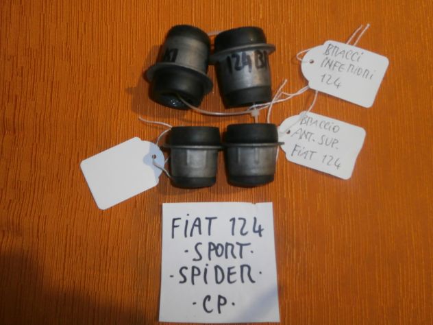 KIT BOCCOLE SILENTBLOCK BRACCI ANTERIORI FIAT 124 SPORT SPIDER COUPE' (SUP+INF)