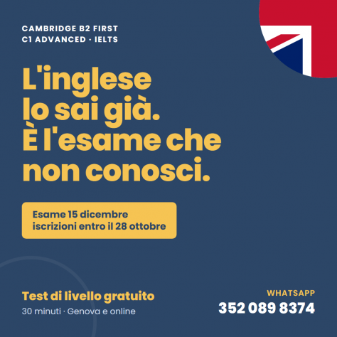 Lezioni inglese Cambridge B2 First IELTS - Genova