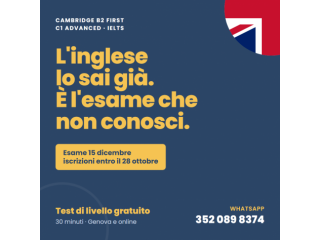 Lezioni inglese Cambridge B2 First IELTS - Genova