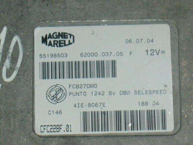 55198503 ECU centralina fiat punto lancia 55198503 cfc 228f.01 188 04 - Foto 2