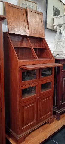 MOBILE PASTAIA CASSETTIERA DA NEGOZIO ANTIQUARIATO COSTRUITA in NOCE MASSICCIO - Foto 4