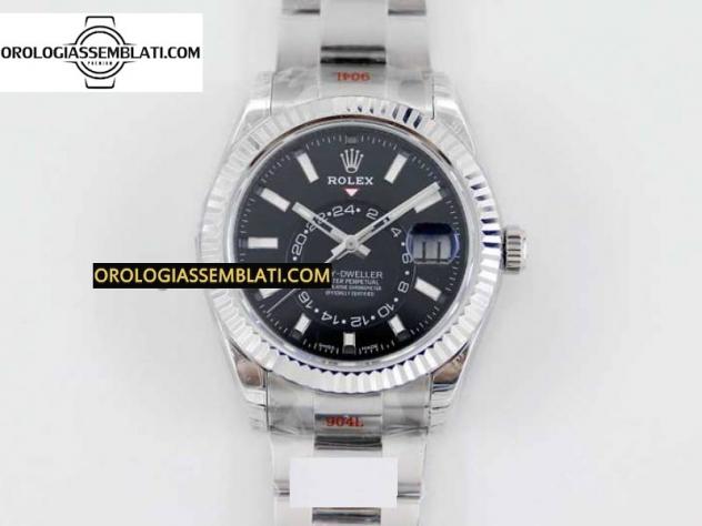 Replica Rolex Assemblata SKY-DWELLER 326934 904L SS 1:1 BEST EDITION QUADRANTE NERO SU BRACCIALE SS DA 23J A 9001