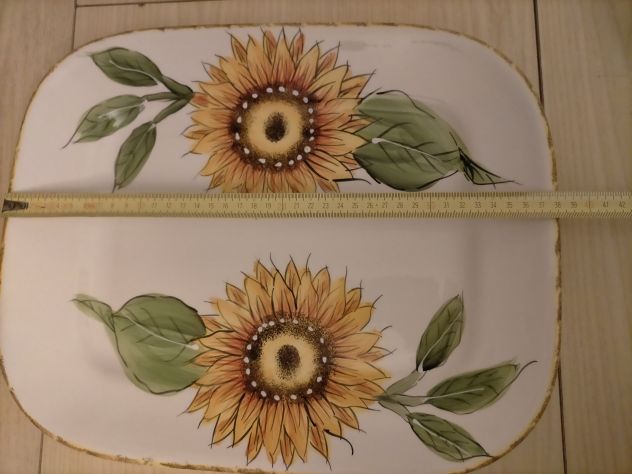 Vassoio con Girasoli largo 38x31 lunghezza ceramica - Foto 3
