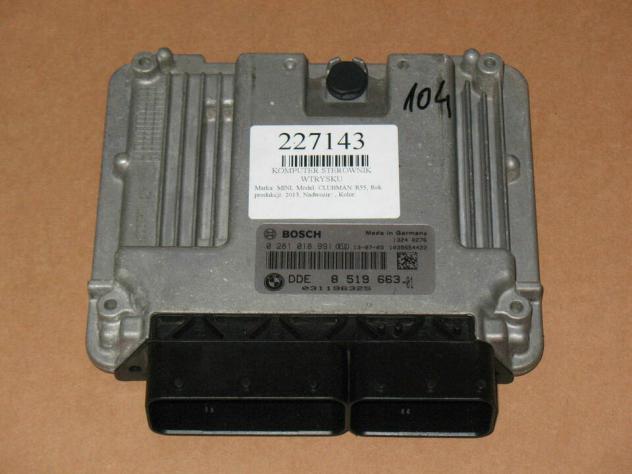0281018991 ECU CENTRALINA MINI COOPER 0281018991 DDE 8519663 DDE8519663