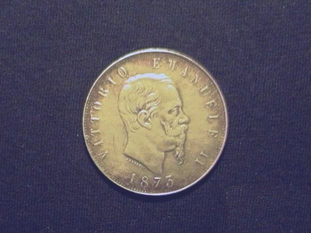 Moneta 5 lire argento 1873 replica