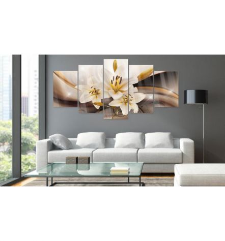 Quadro Con Fiori Bianchi Cm.100x50 O 200x100 Su Vetro Acrilico - Foto 2
